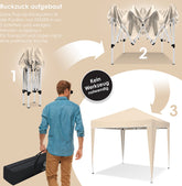 Partytent - opvouwbaar - 3x3 - Paviljoen - Beige - KESSER®